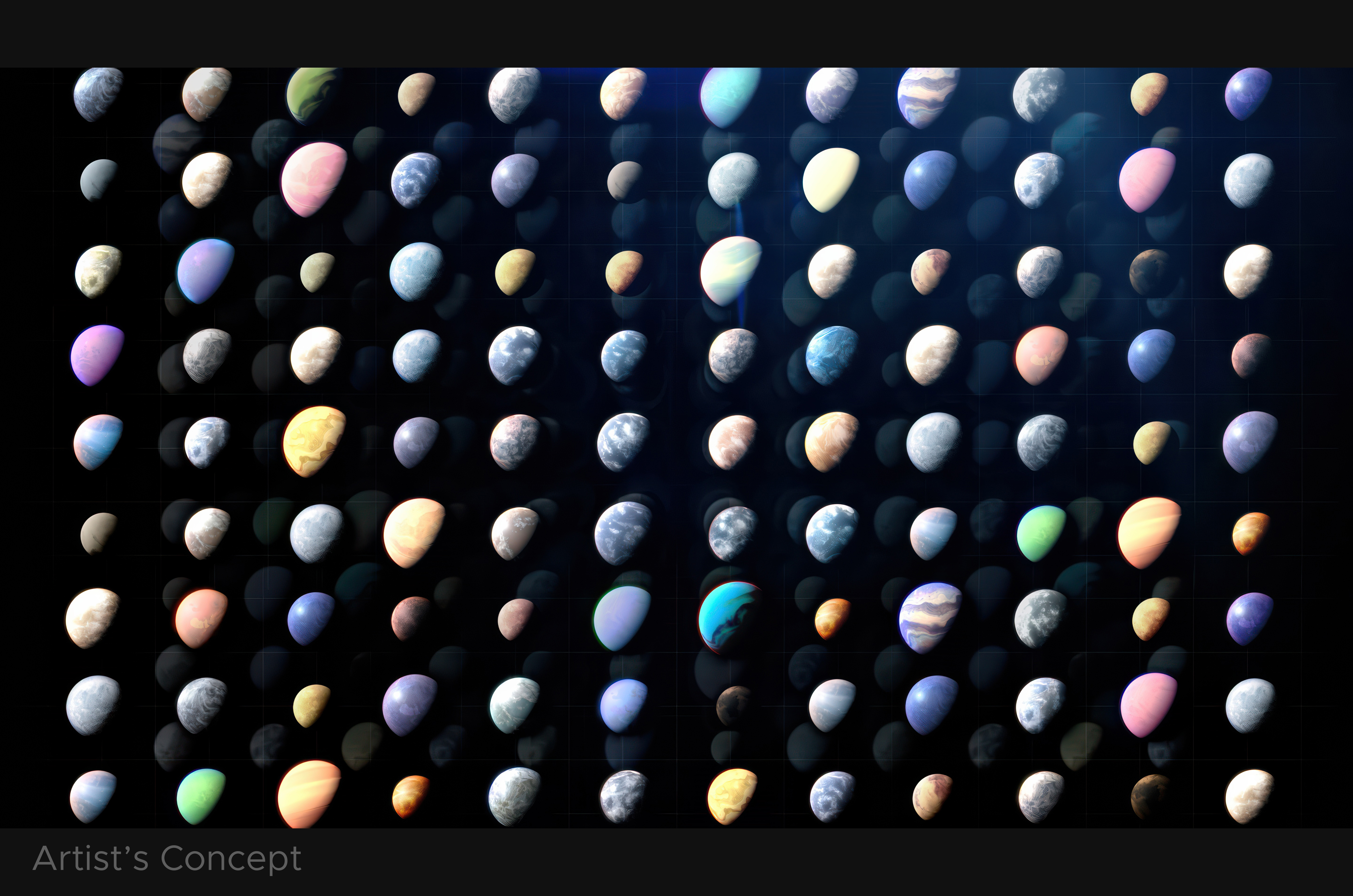 Artist's concept of confirmed exoplanets. Illustration: NASA